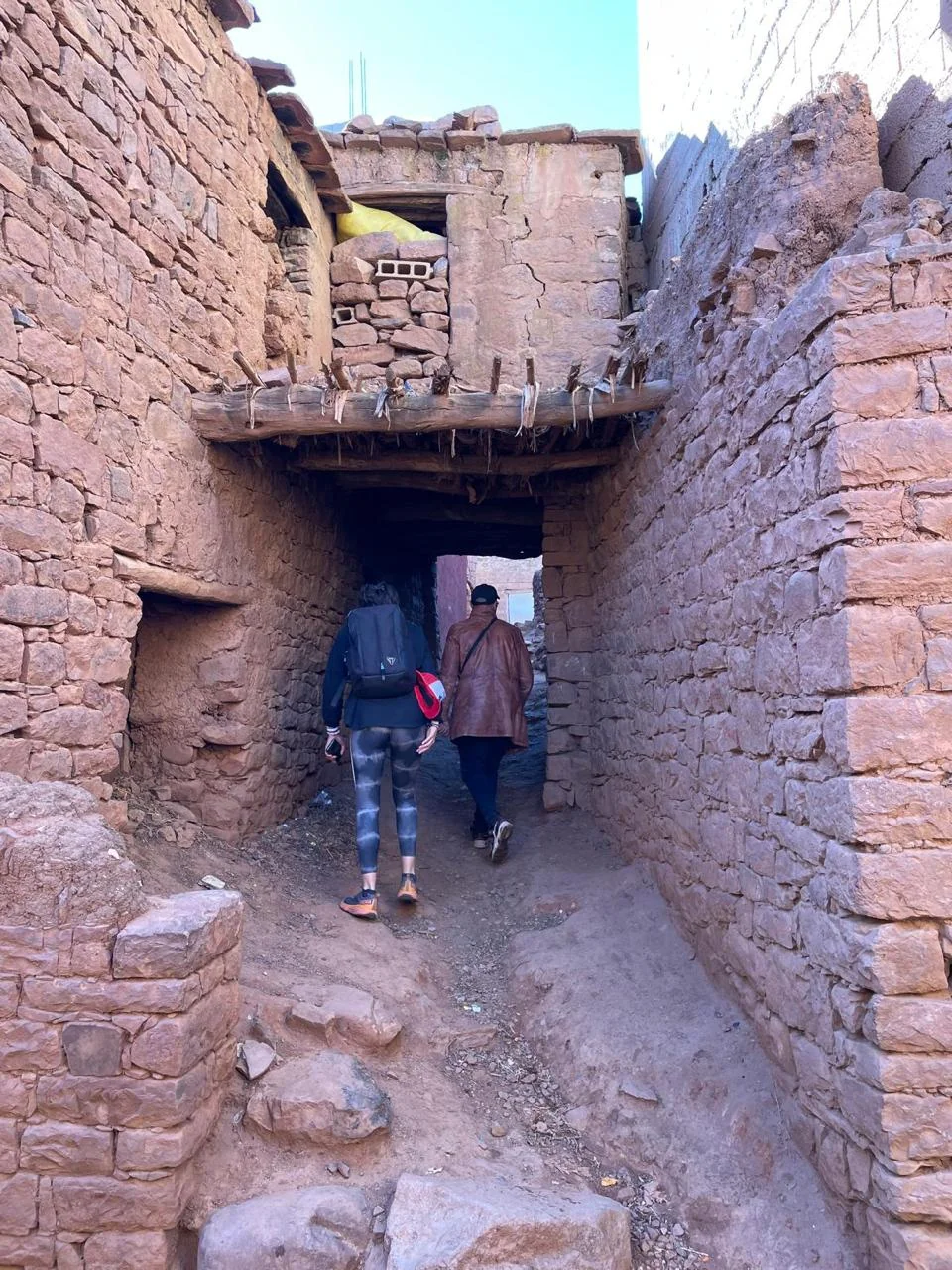 Walking through Tighedouine village roads